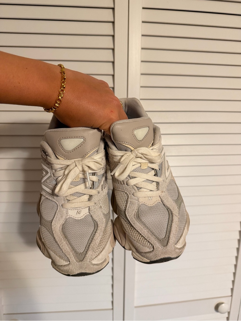 New Balance 9060 Neutral Beige Gray Chunky Sneakers